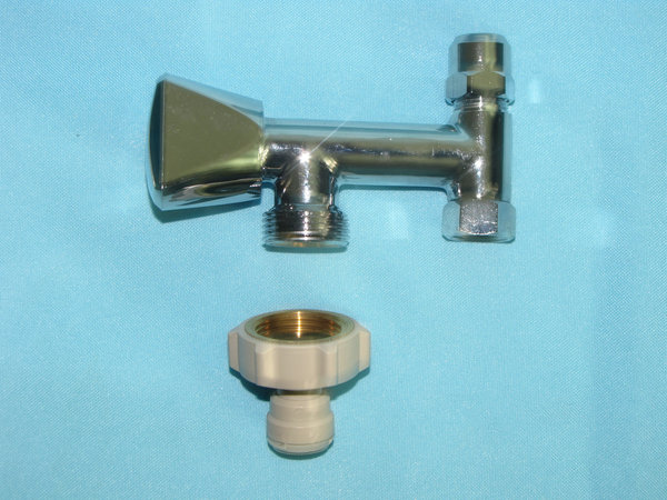 Wasseranschluss-Verteiler 3/8 Zoll mit Absperrhahn mit Schlauchanschluss